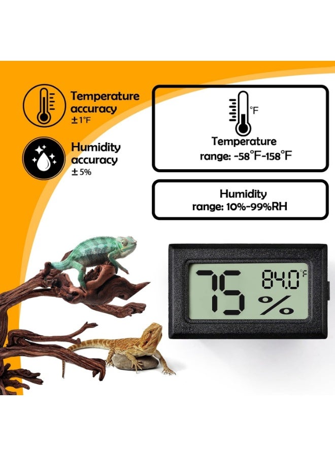 Meetion 2 PCS Rectangle Reptile Thermometer and Humidity Gauge for Bearded Dragon Accessories, Reptile Tank Accessories for Jumping Spider, Leopard Gecko, Hermit Crab, Gecko, Ball Python, Lizard - Image 4